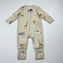 Load image into Gallery viewer, Unisex Cotton On, stretchy organic cotton blend zip coverall / romper, EUC, size 0000,
