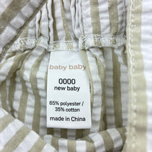 Load image into Gallery viewer, Unisex Baby Baby, striped overalls / shortalls, EUC, size 0000,