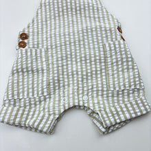 Load image into Gallery viewer, Unisex Baby Baby, striped overalls / shortalls, EUC, size 0000,