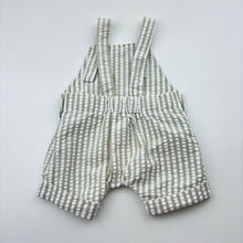 Load image into Gallery viewer, Unisex Baby Baby, striped overalls / shortalls, EUC, size 0000,