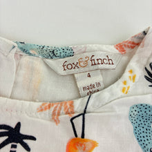 Load image into Gallery viewer, Girls Fox &amp; Finch, lined lightweight cotton dress, EUC, size 4, L: 54cm