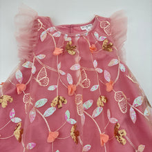 Load image into Gallery viewer, Girls Origami, lined embroidered tulle &amp; sequin party / formal dress, EUC, size 4, L: 57cm
