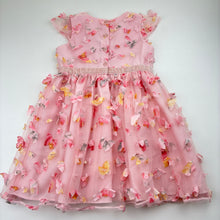 Load image into Gallery viewer, Girls Origami, lined tulle party dress, butterflies, light mark on waistband, FUC, size 4, L: 56cm