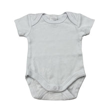 Load image into Gallery viewer, Unisex Baby Berry, white cotton bodysuit / romper, EUC, size 0000,