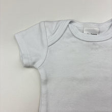 Load image into Gallery viewer, Unisex Baby Berry, white cotton bodysuit / romper, EUC, size 0000,