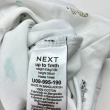 Load image into Gallery viewer, Unisex Next, cotton coverall / romper, light mark on front, FUC, size 0000,
