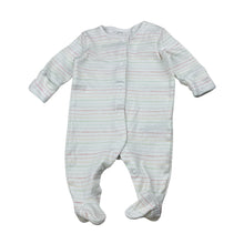 Load image into Gallery viewer, Unisex Next, striped cotton coverall / romper, EUC, size 0000,