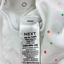 Load image into Gallery viewer, Unisex Next, cotton coverall / romper, stars, EUC, size 0000,