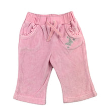 Load image into Gallery viewer, Tiny Little Wonders pink soft feel velour pants / bottoms, size 00, Pre-loved