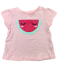 Load image into Gallery viewer, Dymples pink lightweight cotton t-shirt / top, watermelon, size 000, Pre-loved