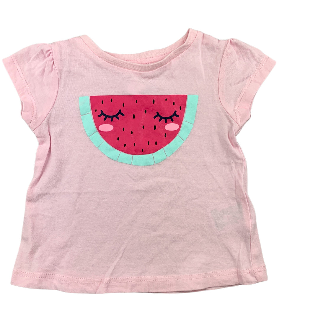 Dymples pink lightweight cotton t-shirt / top, watermelon, size 000, Pre-loved