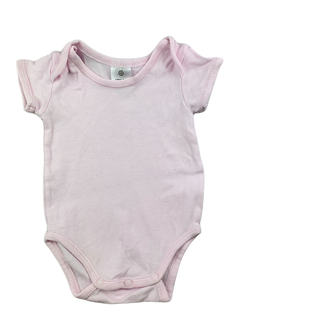 Target pink cotton bodysuit / romper, size 0000, Pre-loved