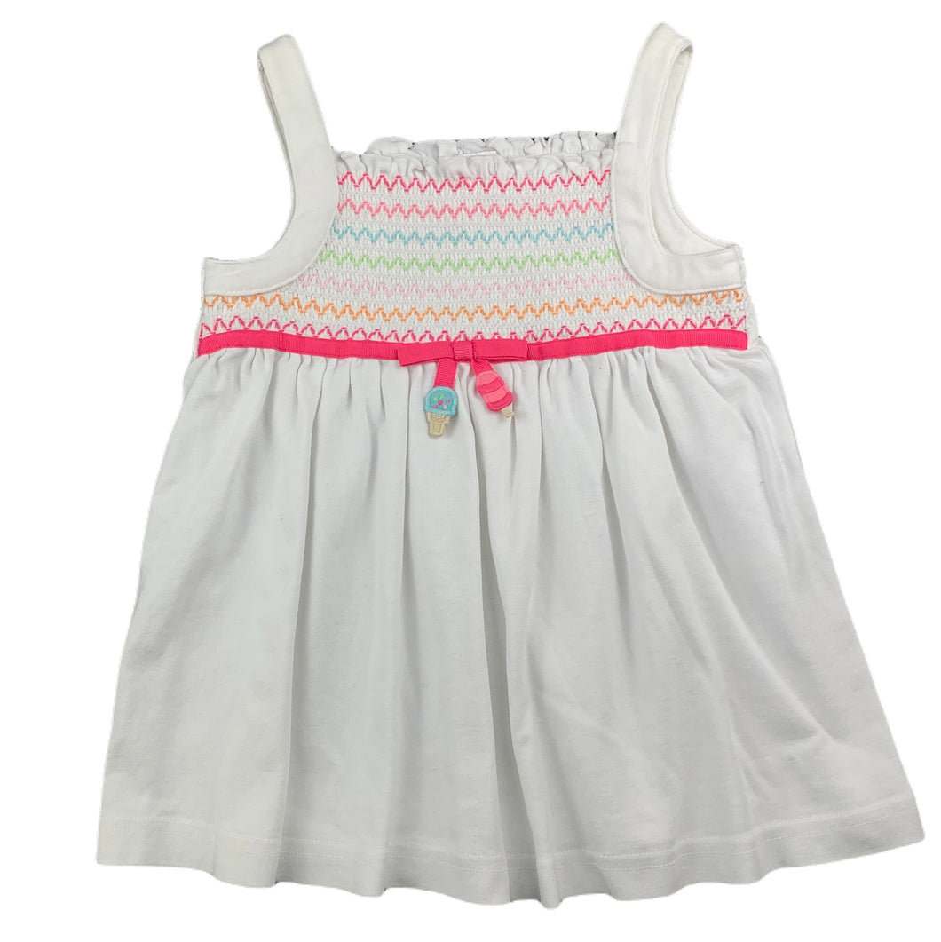 Gymboree white soft cotton embroidered sumer top, size 4, Pre-loved