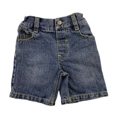 H+T blue denim jean shorts, elasticated, size 00, Pre-loved