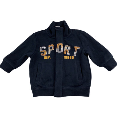Baby Biz navy fleece lined sweater / jacket, size 00, Pre-loved