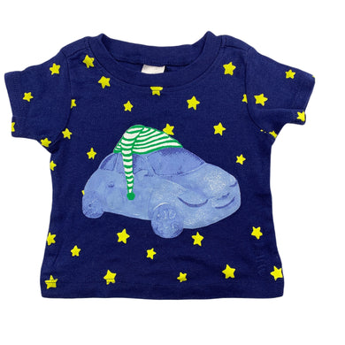 Mix Baby soft cotton pyjama t-shirt / top, car, size 000, Pre-loved