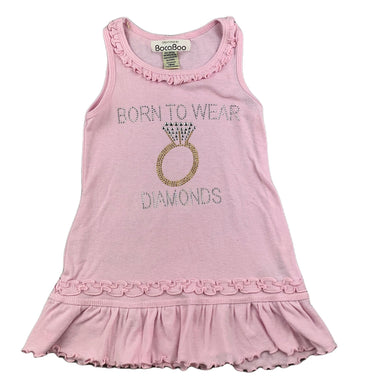 BocaBoo pink soft stretchy dress, diamonds, size 1-2, Pre-loved