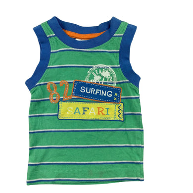 Tiny Little Wonders green cotton tank top / t-shirt, size 0000, Pre-loved