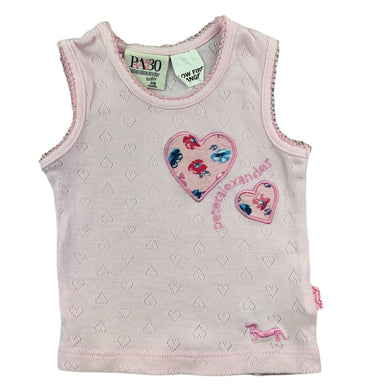 Peter Alexander pink cotton pyjama t-shirt / top, size 000-00, Pre-loved