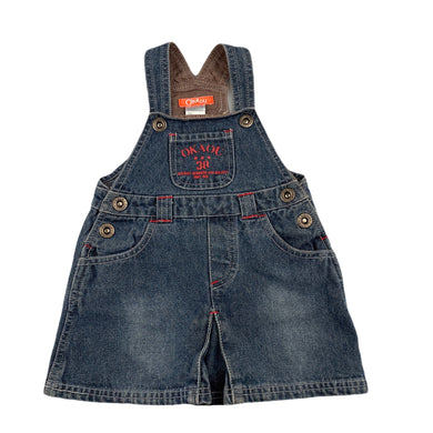 Okaou dark denim overalls dress / pinafore, size 0, Pre-loved