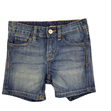 H&M blue denim jean shorts, adjustable, size 2, Pre-loved