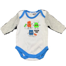 Load image into Gallery viewer, Dymples soft cotton bodysuit / romper, monsters, size 000, Pre-loved