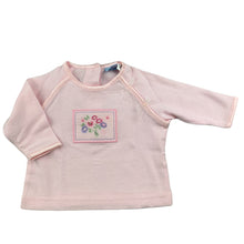 Load image into Gallery viewer, Junior B pink soft cotton long sleeve top, flowers, size 000, Pre-loved