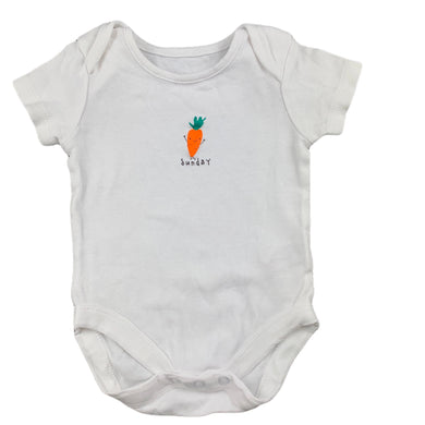 St Bernard white cotton bodysuit / romper, Sunday, size 00, Pre-loved