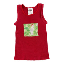 Load image into Gallery viewer, Dymples red ribbed cotton Christmas singlet, size 0, Pre-loved