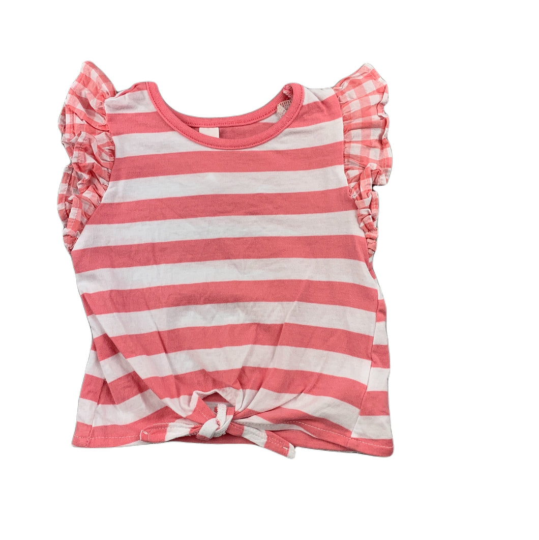 Dymples pink & white cotton t-shirt / top, size 00, Pre-loved
