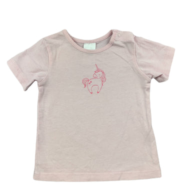 Target pink t-shirt / top, unicorn, size 00, Pre-loved
