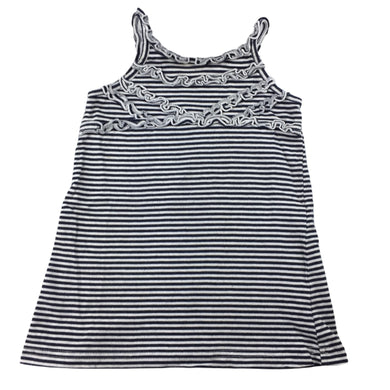 Sprout navy and white striped cotton sleeveless dress, size 1, Pre-loved