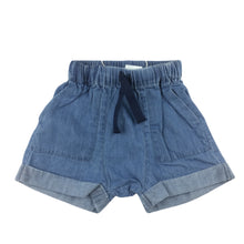 Load image into Gallery viewer, Seed chambray cotton shorts with elasticated waist, size 000, BNWT