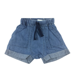 Seed chambray cotton shorts with elasticated waist, size 000, BNWT