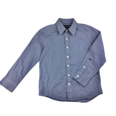 Industrie navy and white stripe cotton long sleeve shirt, size 7, Pre-loved