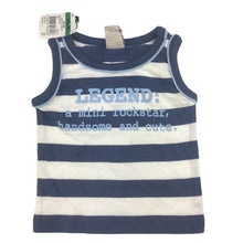 Load image into Gallery viewer, Tiny Little Wonders cotton singlet / tank top, blue and white stripe, size 000, BNWT