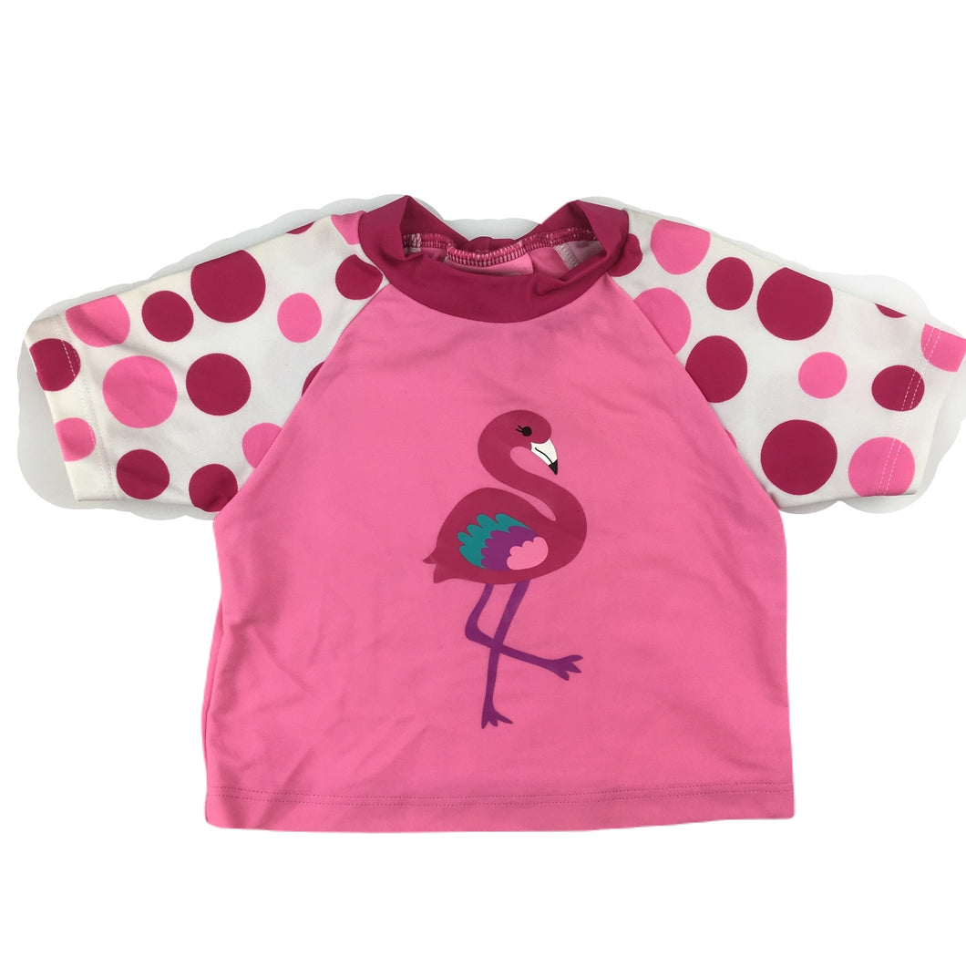 Wave Zone pink swim top / rashie, flamingo, size 000, Pre-loved