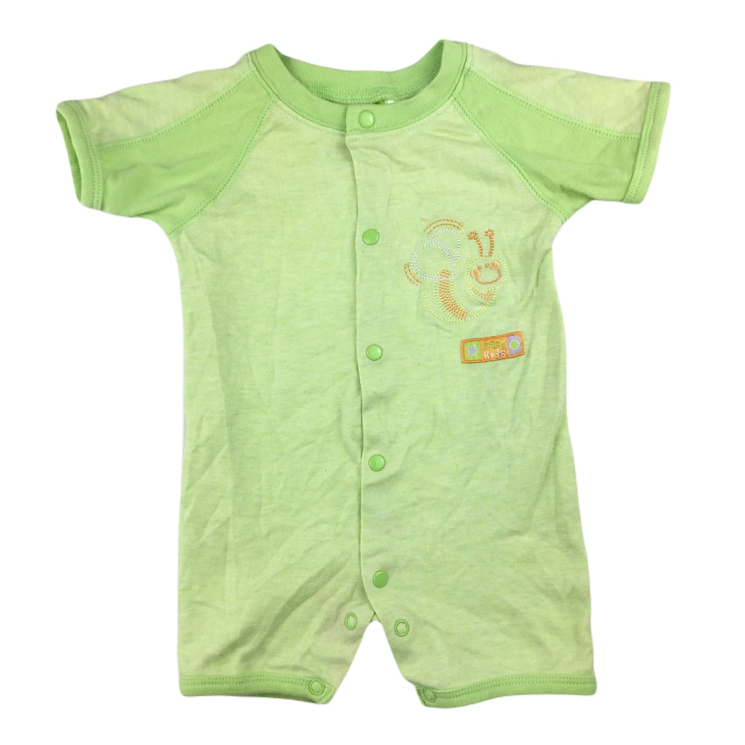 babykids green cotton romper / playsuit, size 000, Pre-loved