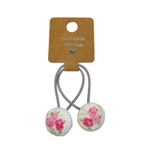 Load image into Gallery viewer, White Pink Rose Hair Ties