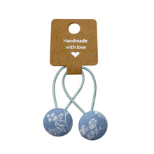 Load image into Gallery viewer, Chambray Floral Hair Ties
