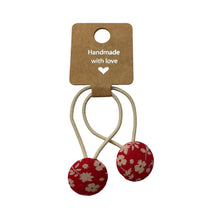 Load image into Gallery viewer, Red Natural Floral Hair Ties