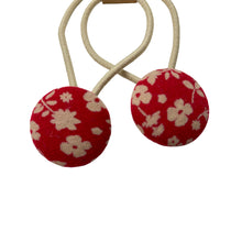 Load image into Gallery viewer, Red Natural Floral Hair Ties