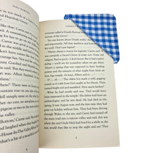 Load image into Gallery viewer, Blue Check/Floral Bookmark