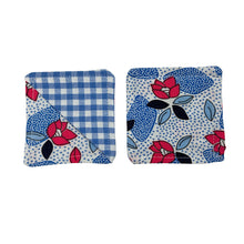 Load image into Gallery viewer, Blue Check/Floral Bookmark