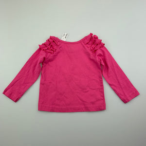 Girls Tiny Little Wonders, pink cotton long sleeve top / tee, EUC, size 000