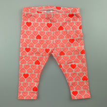 Load image into Gallery viewer, Girls Target, fluoro heart print leggings / bottoms, EUC, size 000