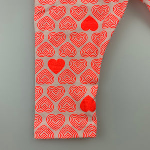 Girls Target, fluoro heart print leggings / bottoms, EUC, size 000
