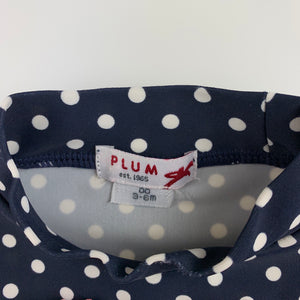 Girls Plum, navy short sleeve rashie / swim top, FUC, size 00
