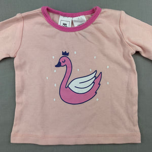 Girls Kids & Co Baby, soft cotton long sleeve t-shirt / top, swan, EUC, size 000