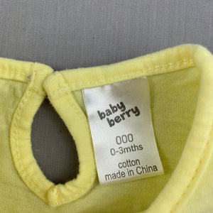 Girls Baby Berry, yellow cotton long sleeve t-shirt / top, daddy, EUC, size 000